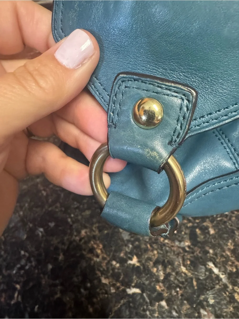 Coach Hamptons Lindsay Satchel 12475 Teal Leather 2008 Rare Y2K